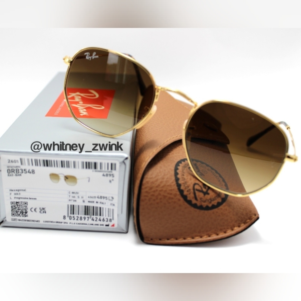 Model Display Ray-Ban Hexagonal Gradient Brown Rb… - image 3